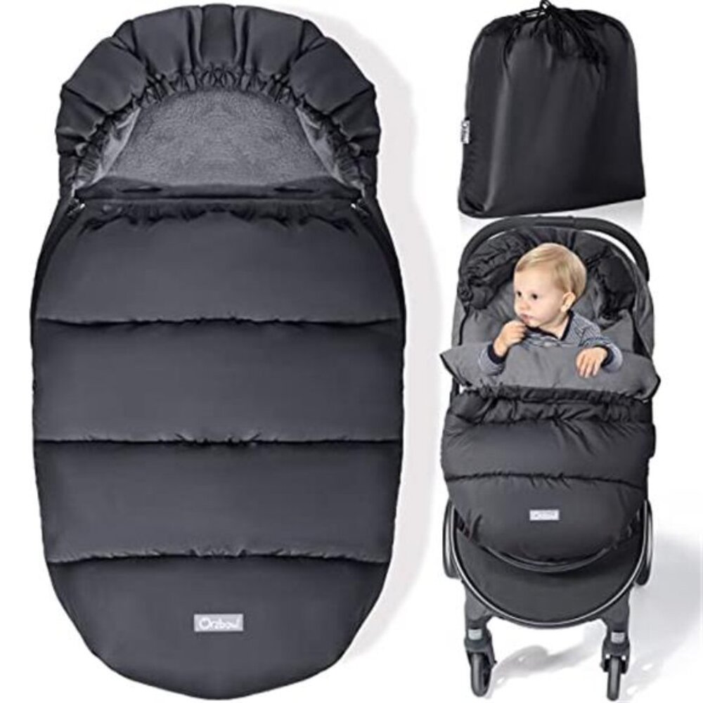 Winter Baby Stroller Footmuff Warm Coral Fleece Sleeping Bag Waterproof Windproo